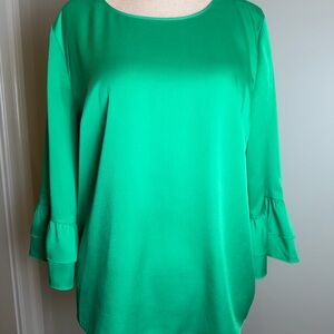 Like New Size XL Lily Pulitzer Green Ruffle-Sleeve Women's Top